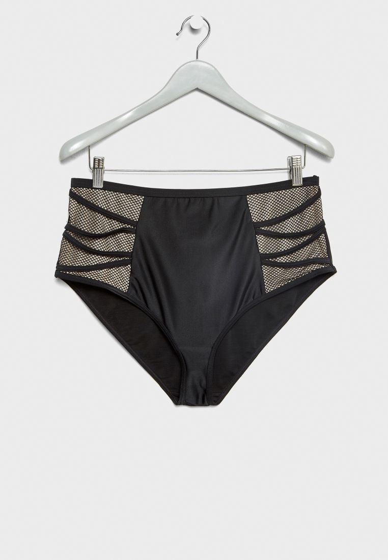 Hunter McGrady Mesh Insert Fishnet Bottom Black