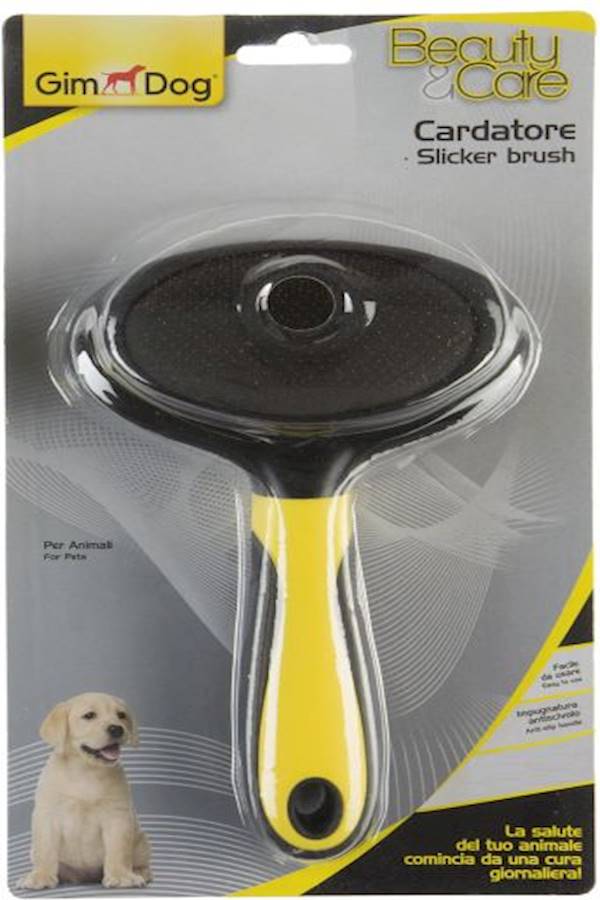 Petzoom Gim Large Slicker Hard Brush Black/Yellow 13cm - Image 1