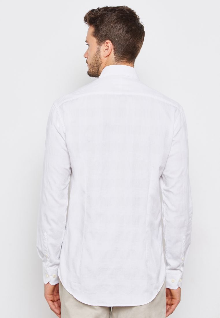 Checked Slim Fit Shirt White