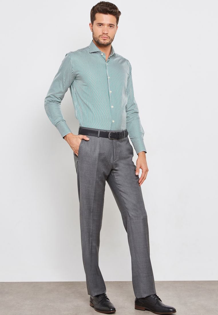 Sacoor Brothers - Striped Dublin Shirt Green - Image 1