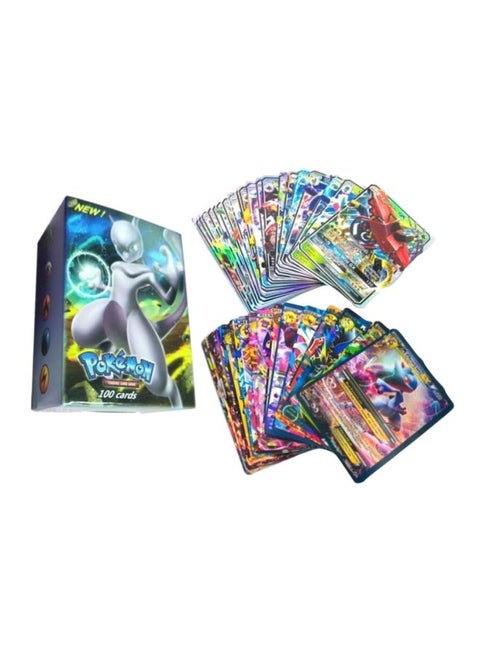 100-Piece Assorted Pokemon Card Game 7x5x7cm