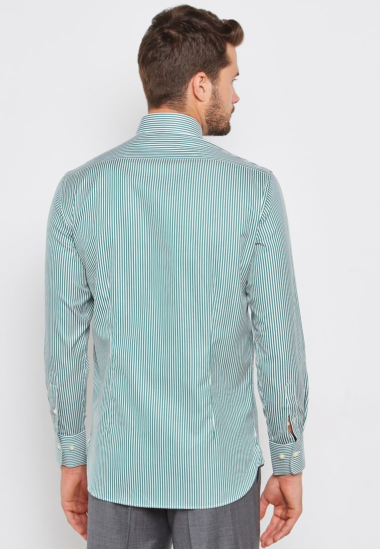 Sacoor Brothers - Striped Dublin Shirt Green - Image 1