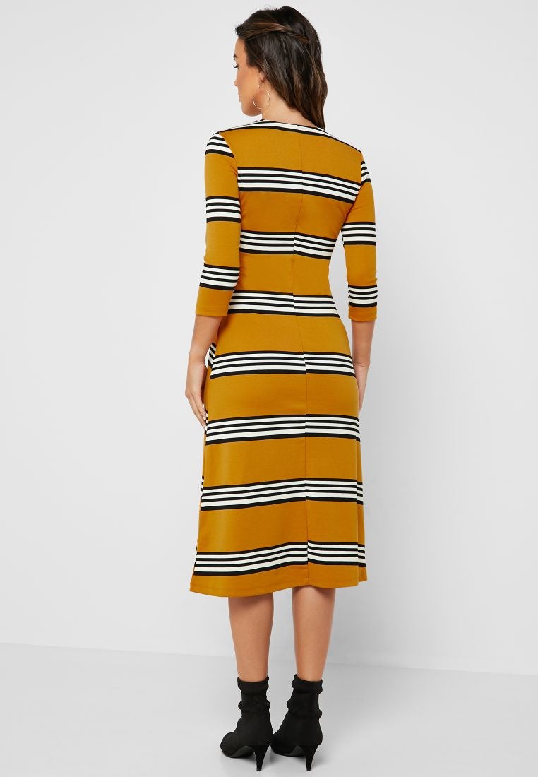 Reserved Striped V-Neck Dress Multicolour - Image 2