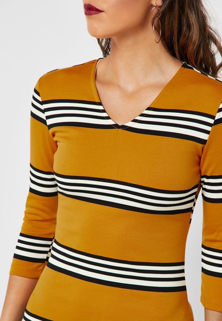 Reserved Striped V-Neck Dress Multicolour - Image 3