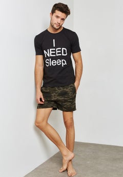 Lounge District I Need Sleep Pyjama Set Black  - Image 1