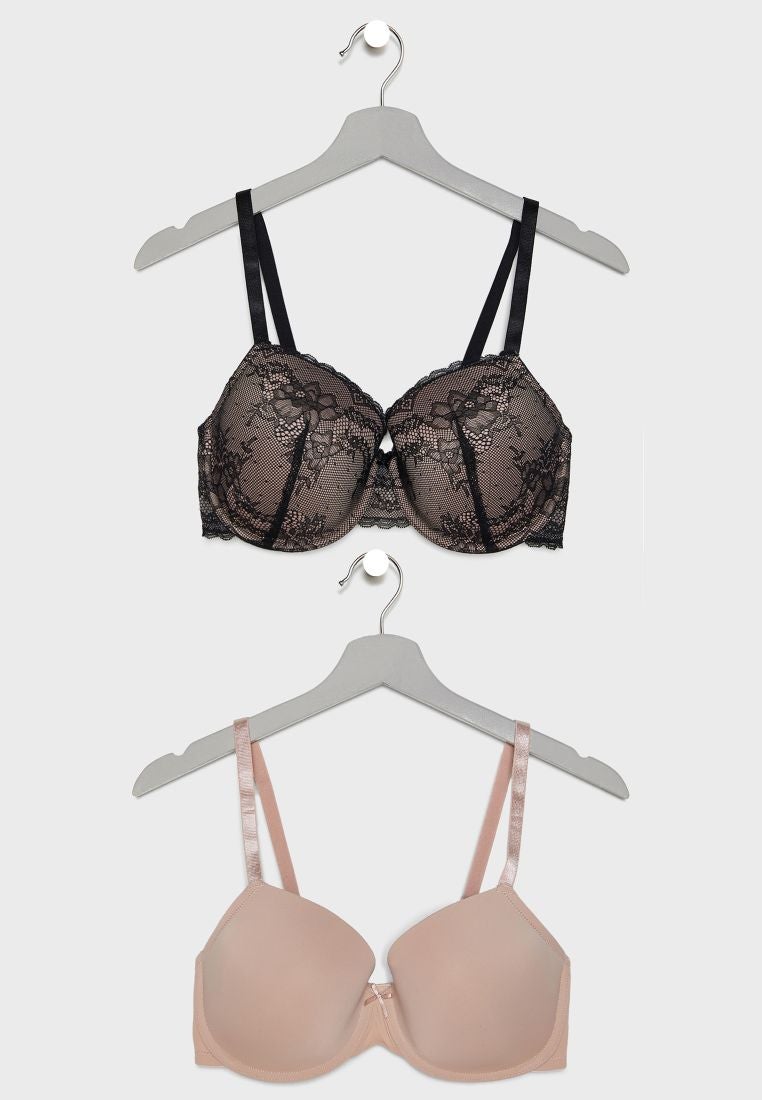 Dorina Essential 2 Pack Chloe Lace T-shirt bra Multicolour - Image 1