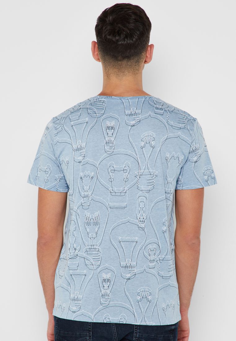 ريزرفد تيشيرت إيه أو بي بفتحة رقبة مستديرة بتصميم لمبة متعدد الألوان - Image 2