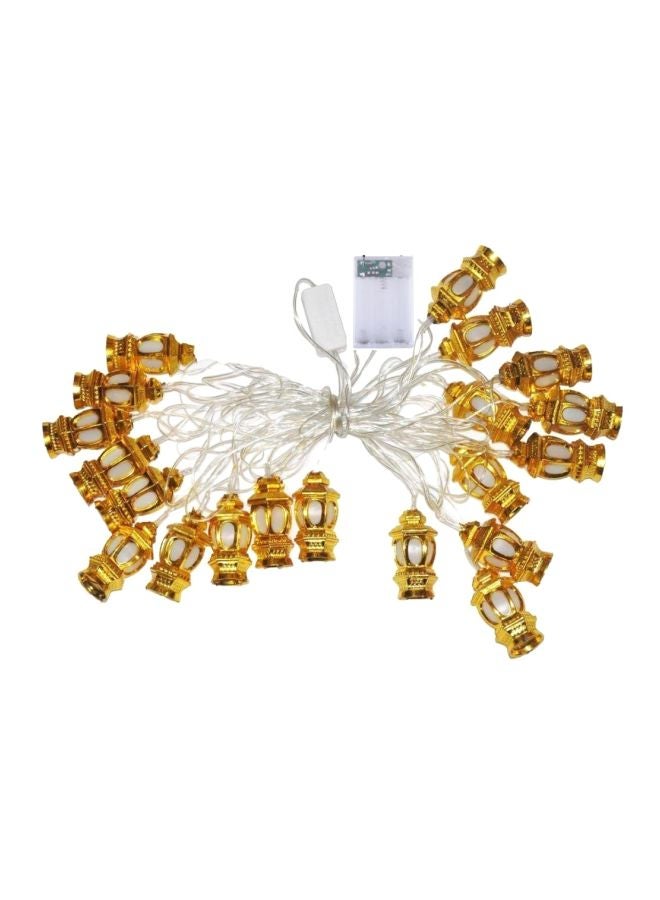 Lantern Shape LED String Light For Ramadan Gold/White 2x3cm - Image 1
