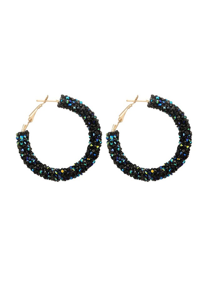 Generic - Crystal Handmade Alloy Hoop Earrings - Image 1