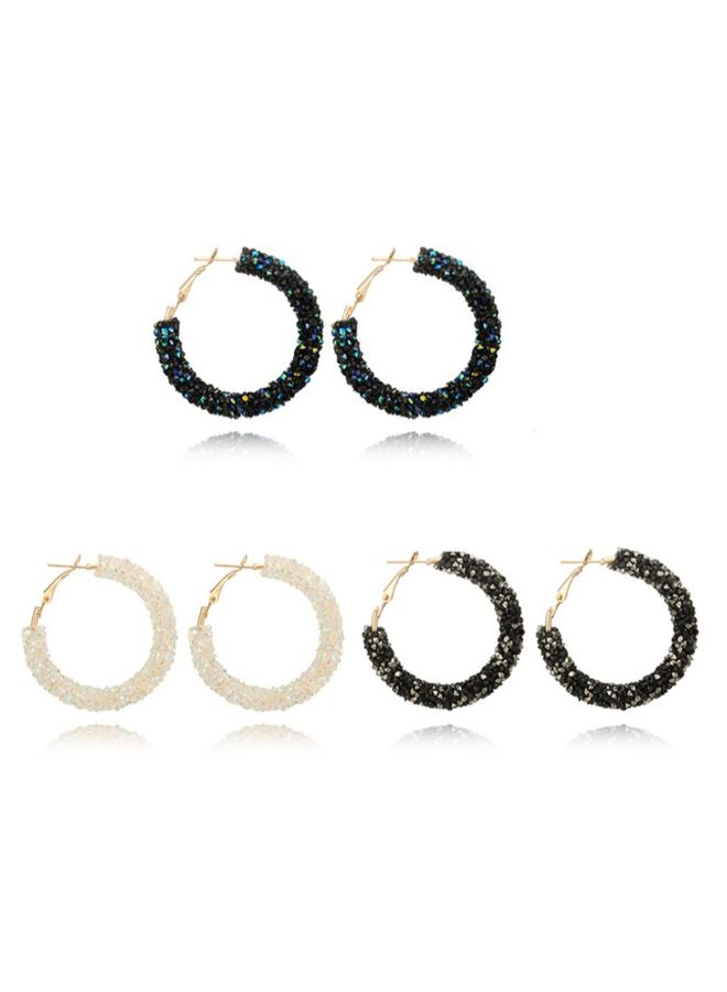 Generic - Crystal Handmade Alloy Hoop Earrings - Image 1