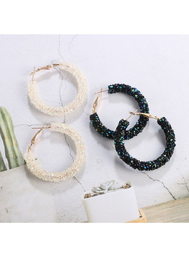 Generic - Crystal Handmade Alloy Hoop Earrings - Image 1