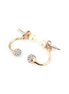 Imitation Pearl Rhinestone Stud Earrings