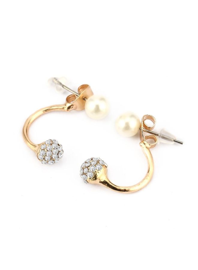 Generic - Imitation Pearl Rhinestone Stud Earrings - Image 1