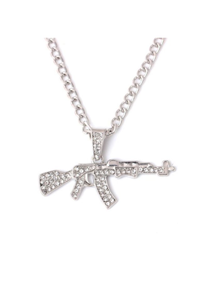 Generic Gun Pendant Chain Necklace With Rhinestone  - Image 3
