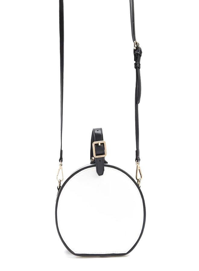 Colourblock Satchel Bag Black/White