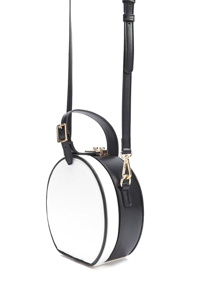 Colourblock Satchel Bag Black/White