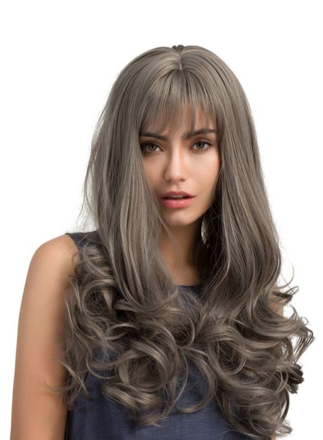 Generic Long Curly Hair Wig Grey  - Image 2