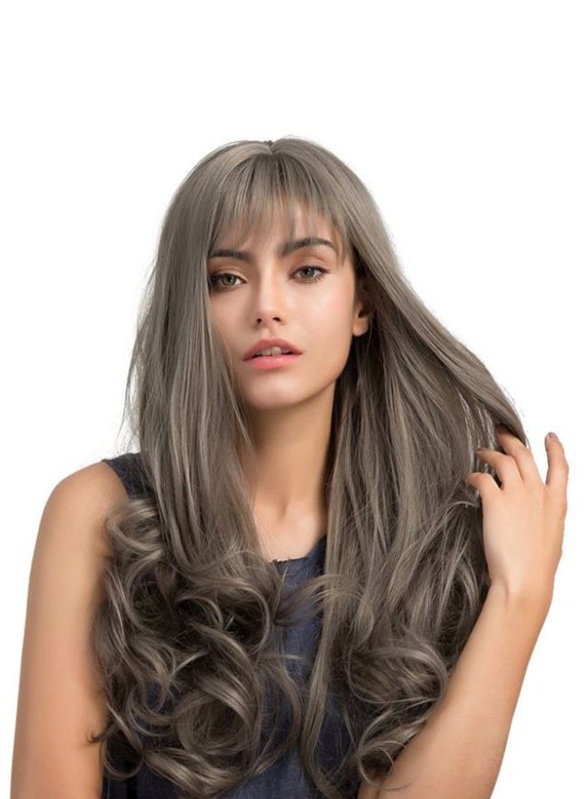 Generic Long Curly Hair Wig Grey  - Image 1