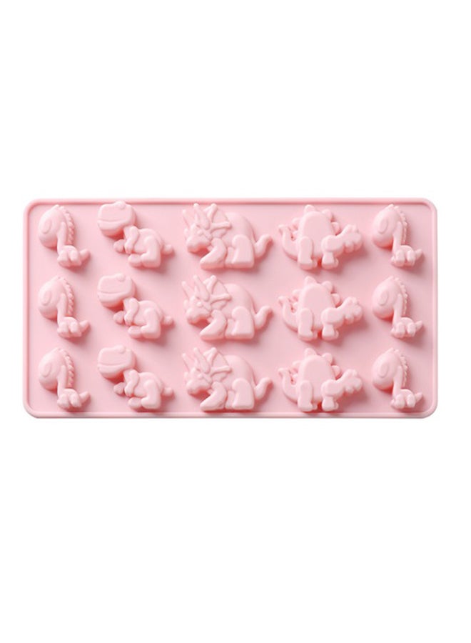 Generic - 15 Cavity Dinosaur Chocolate Mould Pink 22 x 12centimeter - Image 1