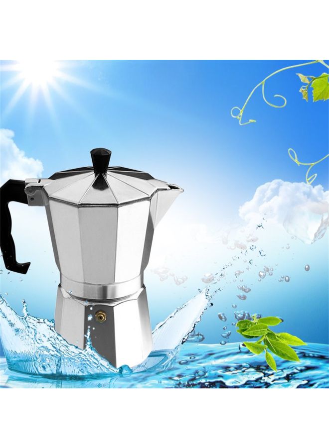 Generic - Moka Espresso Percolator Coffee Maker Silver 9.2 x 9.2 x 19.5cm - Image 1