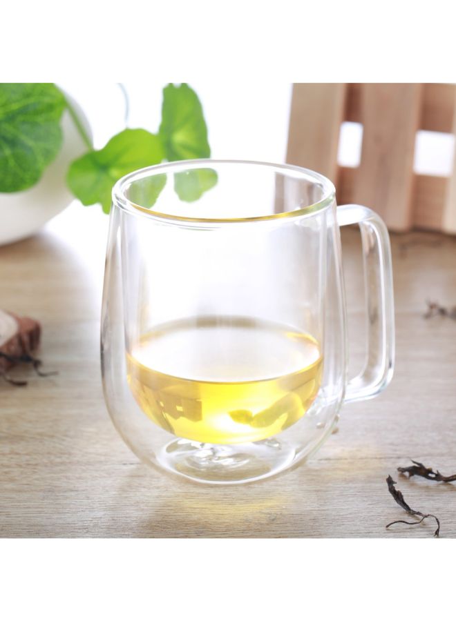 كوب زجاجي مزدوج الجدار شفاف 7.5x7.5x9.8سم - Image 2