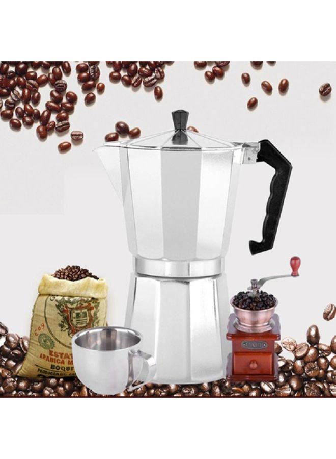 Generic - Moka Espresso Percolator Coffee Maker Silver 9.2 x 9.2 x 19.5cm - Image 1