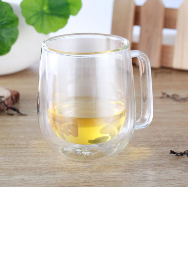 كوب زجاجي مزدوج الجدار شفاف 7.5x7.5x9.8سم - Image 3