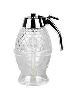 Portable Honey/Syrup Dispenser Jar With Stand Silver/Clear