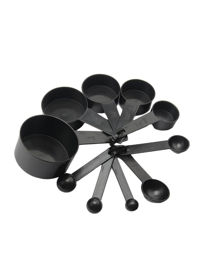 10-Piece Measuring Spoon And Cup Set Black - Image 1