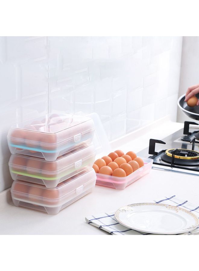 Generic - 15 Grid Egg Storage Box Clear/Pink - Image 1
