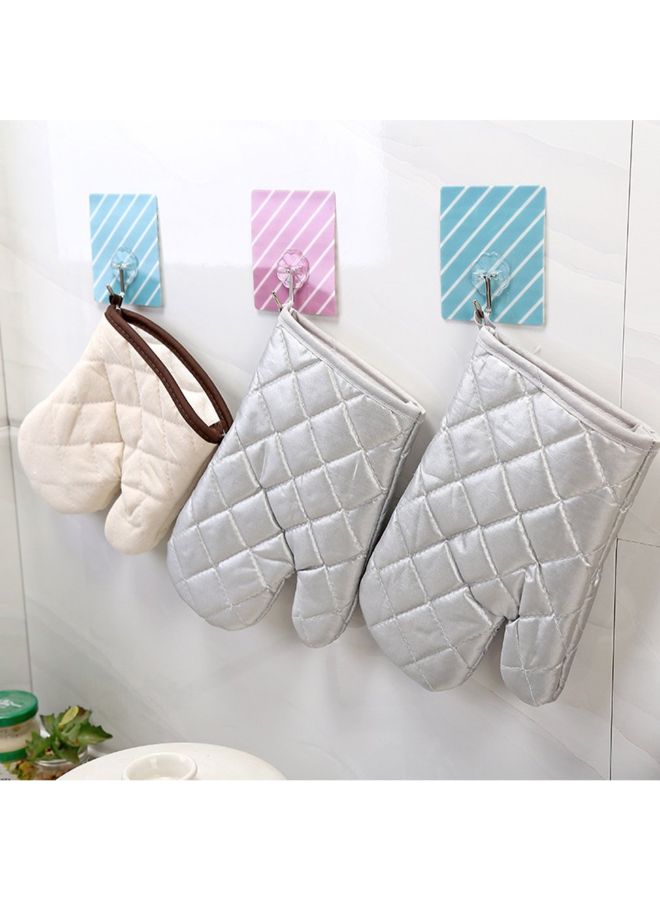 Anti-Scalding Microwave Baking Coated Gloves Silver 25x14x0cm  - Image 5