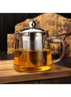 Generic Transparent Heat Resistant Tea Pot With Stainless Steel Infuser Clear  - Image 2