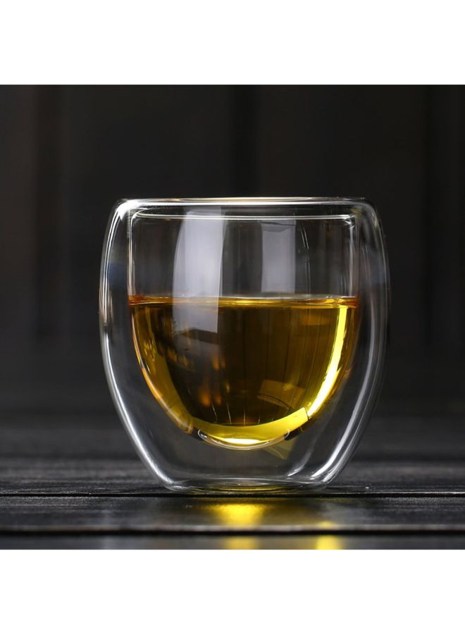 Double Wall Glass Cup Transparent  - Image 2