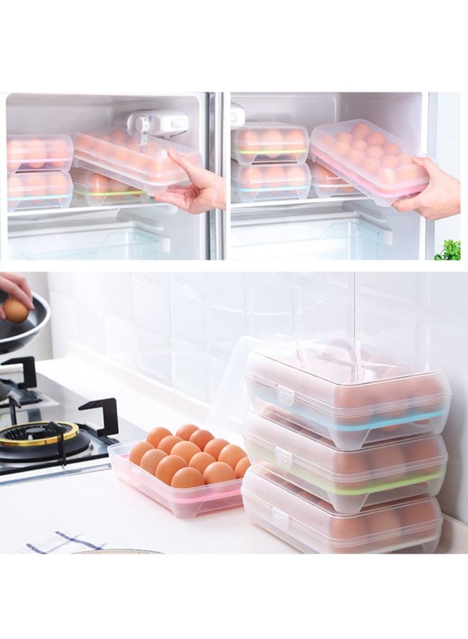 Generic - 15 Grid Egg Storage Box Clear/Pink - Image 1