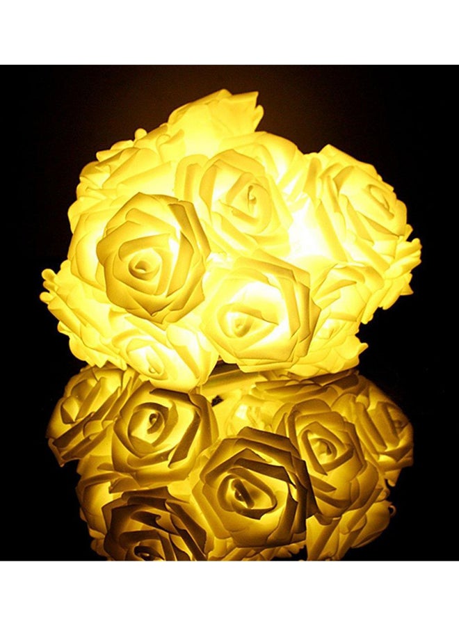 إيست ليدي - شريط إضاءة LED بشكل ورود مع كابل شفاف وصندوق بطارية من 20 قطعة أبيض 3متر - Image 1