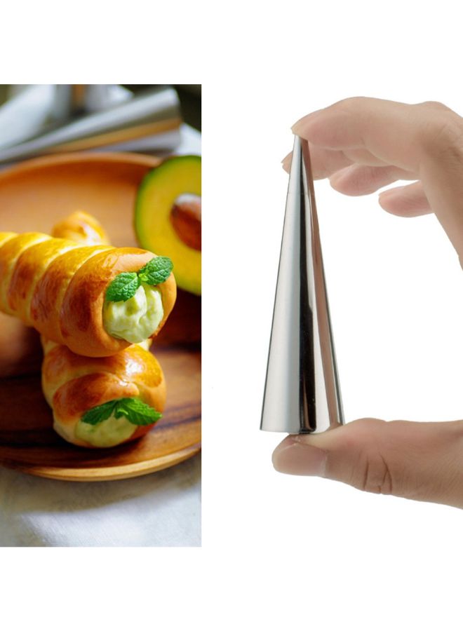 2-Piece Spiral Croissants Pastry Conical Tube Baking Mold Silver  - Image 2