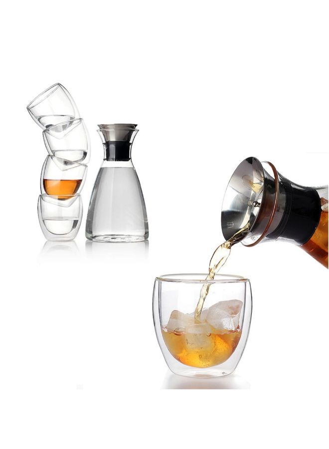 Heat Resistant Double Layers Tea Cup Transparent 8.2x5.5x8.8cm - Image 5