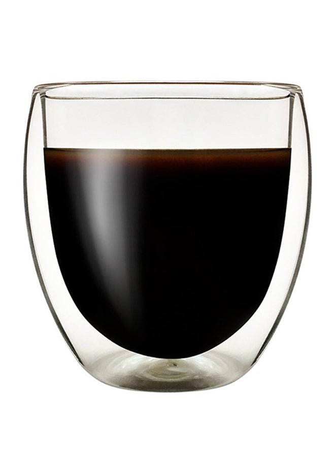 Heat Resistant Double Layers Tea Cup Transparent 8.2x5.5x8.8cm - Image 1