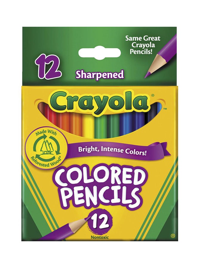Crayola 12-Piece Short Coloured Pencils Blue/Green/Red  - Image 1