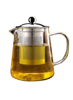 Generic Transparent Heat Resistant Tea Pot With Stainless Steel Infuser Clear  - Image 1