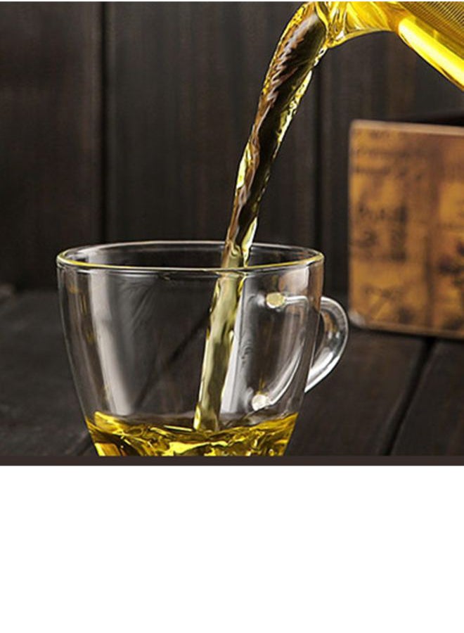 Transparent Heat Resistant Tea Pot With Stainless Steel Infuser Clear  - Image 5