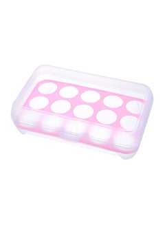 15 Grid Egg Storage Box Clear/Pink