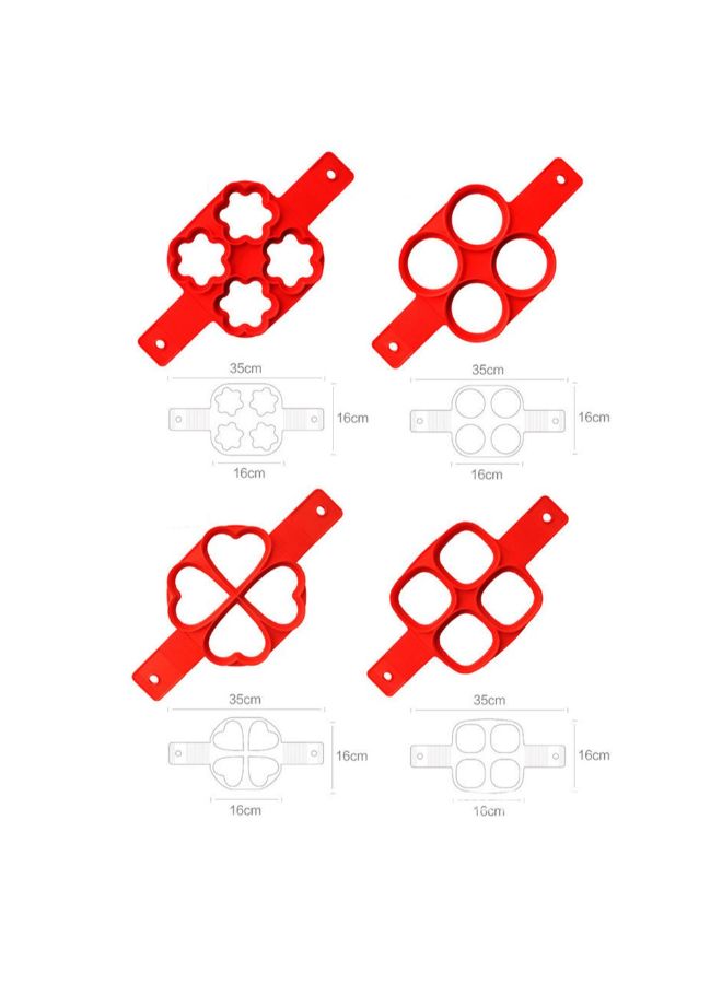 قالب وافل بـ 4 فتحات بتصميم بتلات أحمر - Image 3