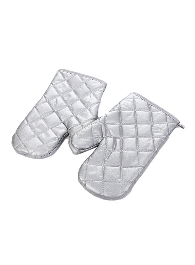 Anti-Scalding Microwave Baking Coated Gloves Silver 25x14x0cm  - Image 1