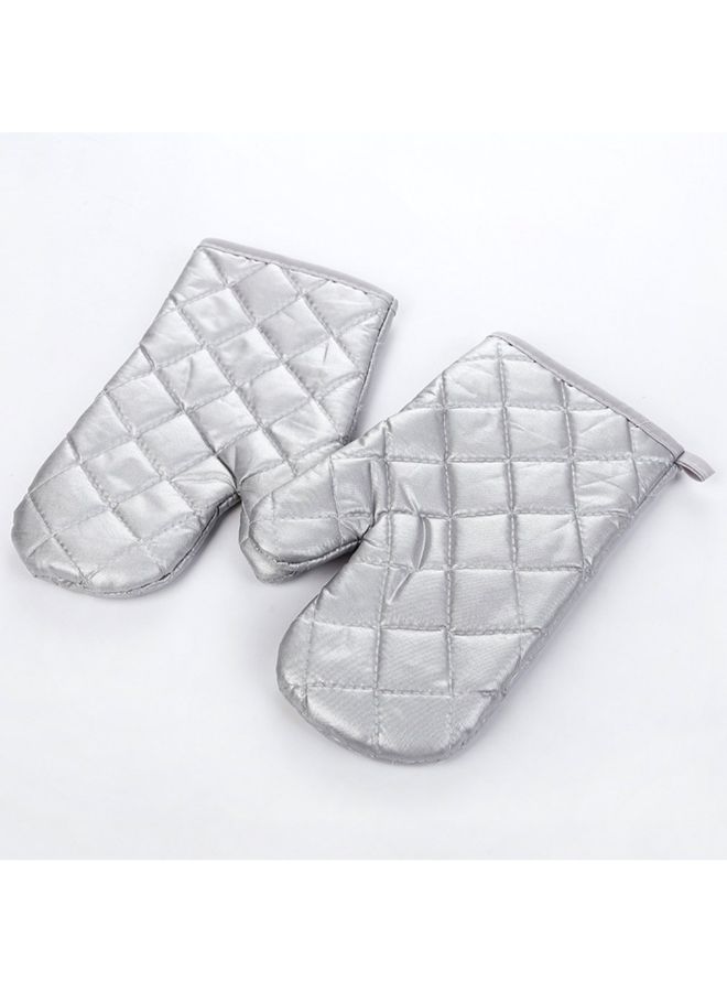 Anti-Scalding Microwave Baking Coated Gloves Silver 25x14x0cm  - Image 3