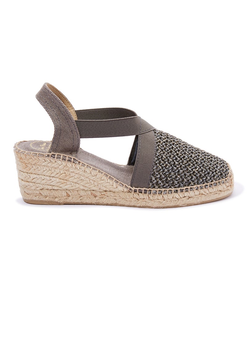 Toni Pons - Terra-RA Raffia Elastic Strap Wedge Espadrille Black - Image 1