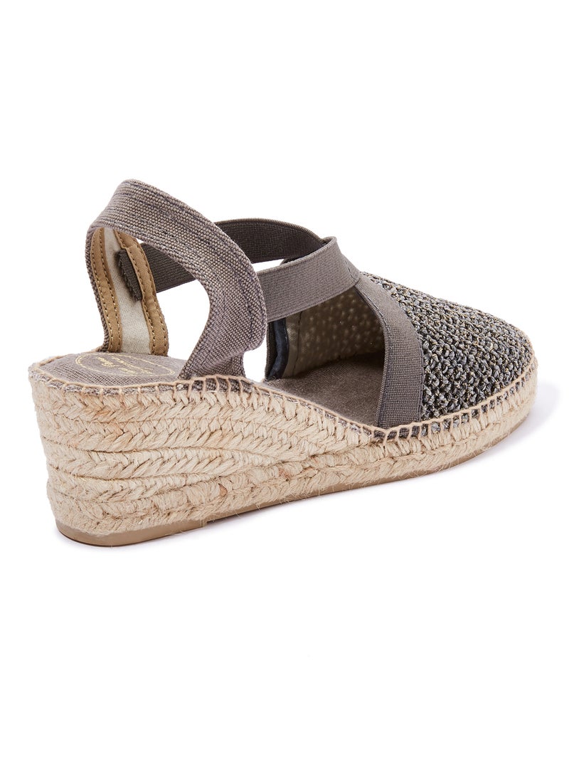 Toni Pons - Terra-RA Raffia Elastic Strap Wedge Espadrille Black - Image 1