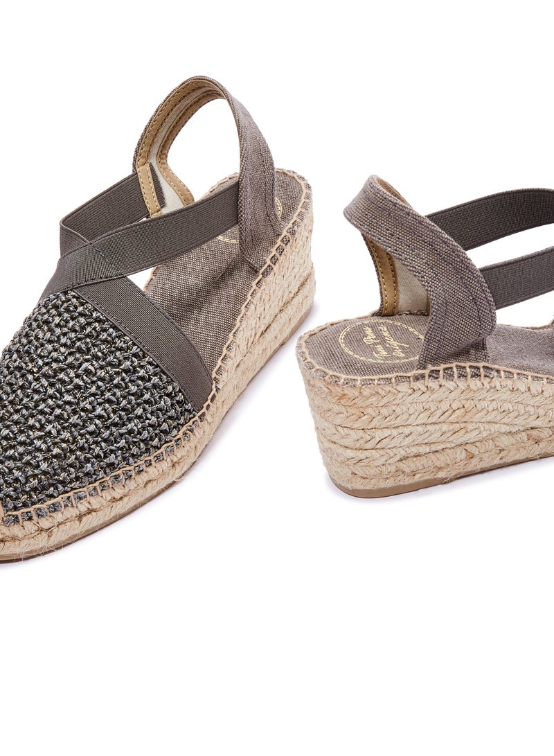 Toni Pons - Terra-RA Raffia Elastic Strap Wedge Espadrille Black - Image 1