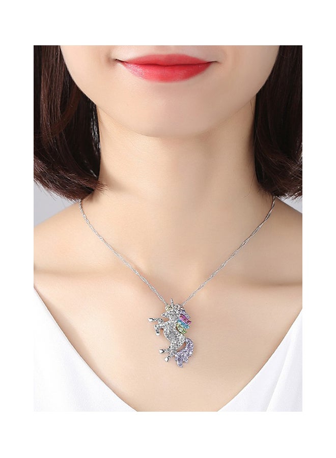 أو بي آي قلادة بدلاية على شكل يونيكورن مرصع بالكريستال - Image 3