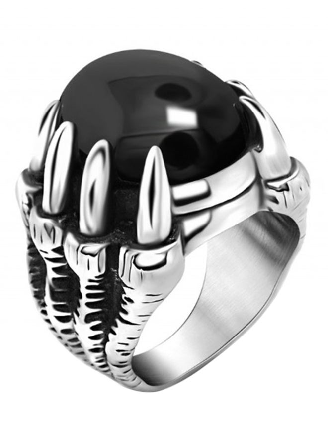 أو بي آي خاتم بايكر بتصميم بانك على شكل مخالب تنين شرير مرصع بحجر كريم على شكل صخرة 9 سنتيمترات - Image 1